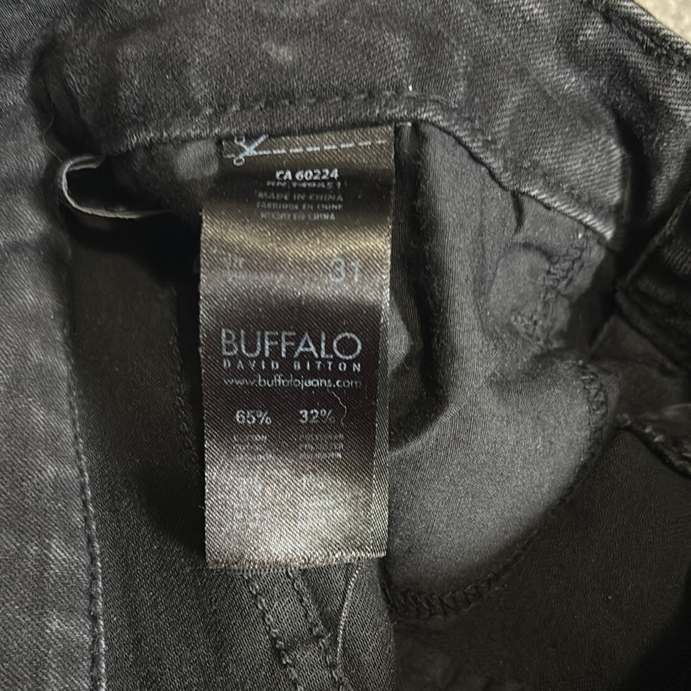 Buffalo David Bitton Black Straight Leg Jeans with Embroidery - Picture 3 of 7